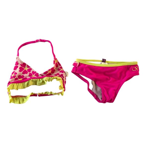 OP Ocean Pacific Girls Infant baby Toddler 24 months 2 Pc Swimsuit Beach Pool Bi - Picture 1 of 3